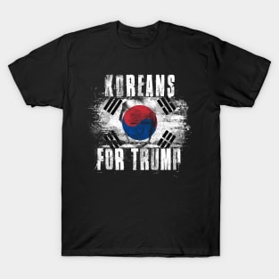 Koreans For Trump - Trump 2020 Patriotic Flag T-Shirt